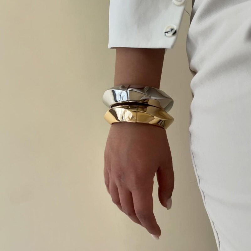 18K gold geometric ring design fashionable personality bracelet