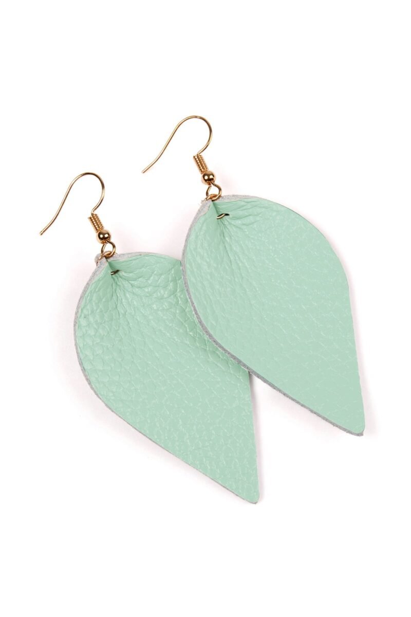 Teardrop Shape Pinched Leather Earrings - Image 27
