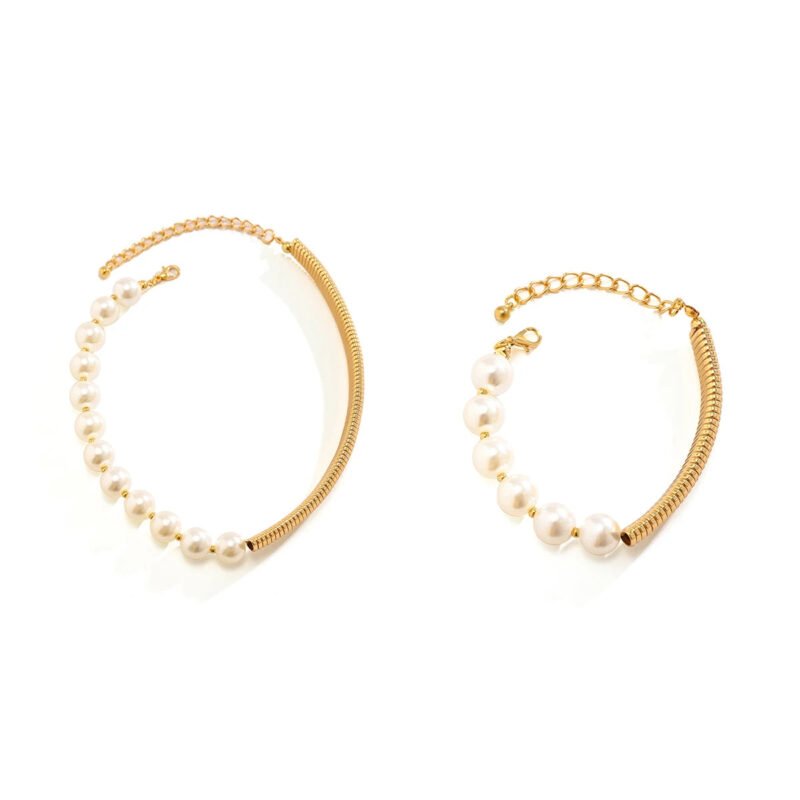Pearl Short Choker Necklace Women Collar Wed Bridal Vintage Clavicle - Image 5