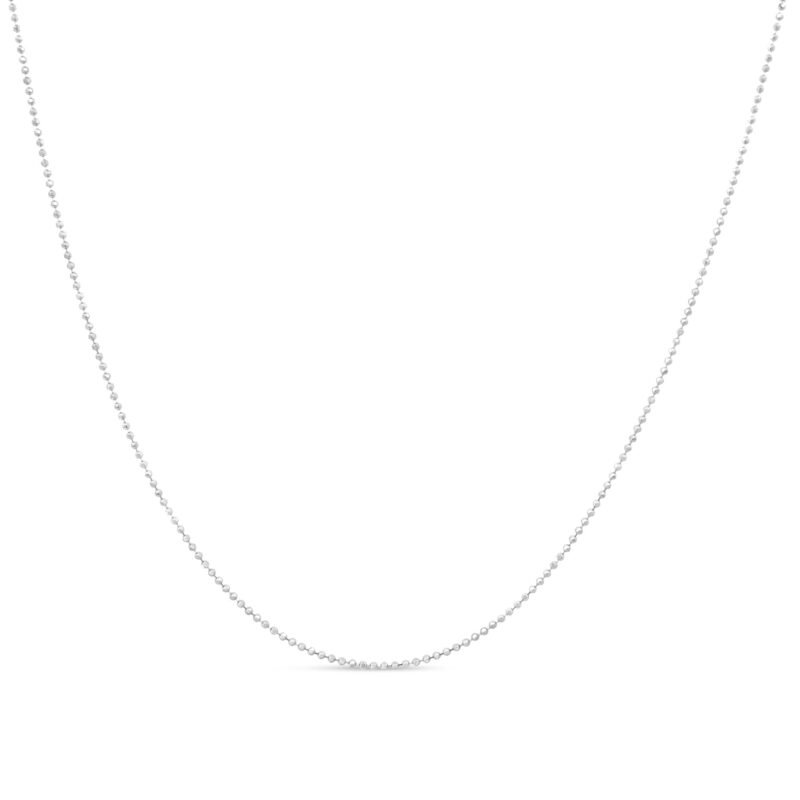 .925 Sterling Silver 0.7mm Slim and Dainty Unisex 18" Inch Ball Bead Chain Necklace - Image 4
