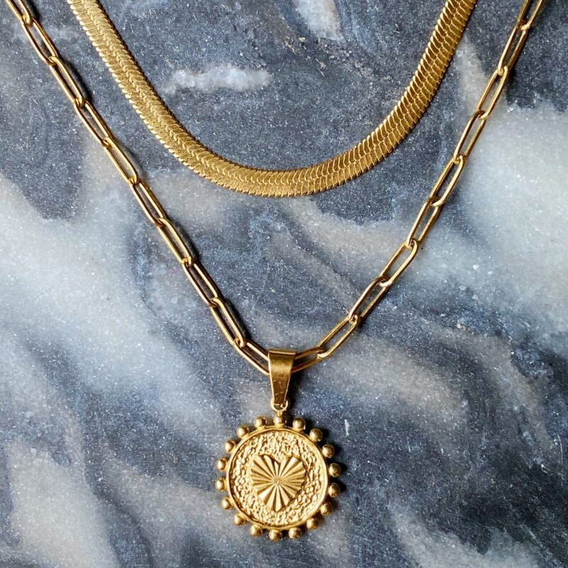 Double Chain Initial Necklace - Image 8