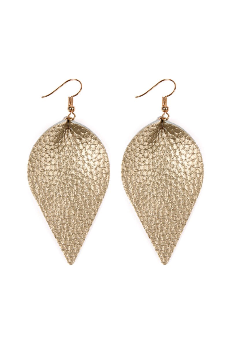 Teardrop Shape Pinched Leather Earrings - Image 14