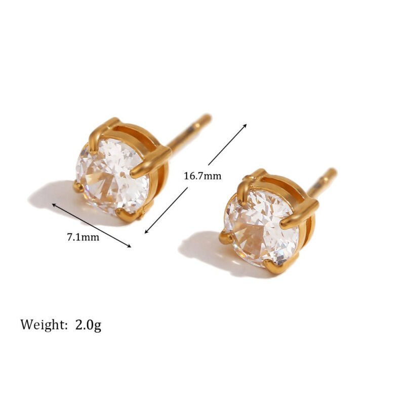 18K gold noble luxury inlaid zircon splicing paper clip chain design necklace bracelet earrings set - Image 3