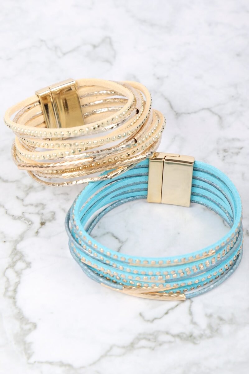 Multiline Leather Magnetic Bracelet - Image 5
