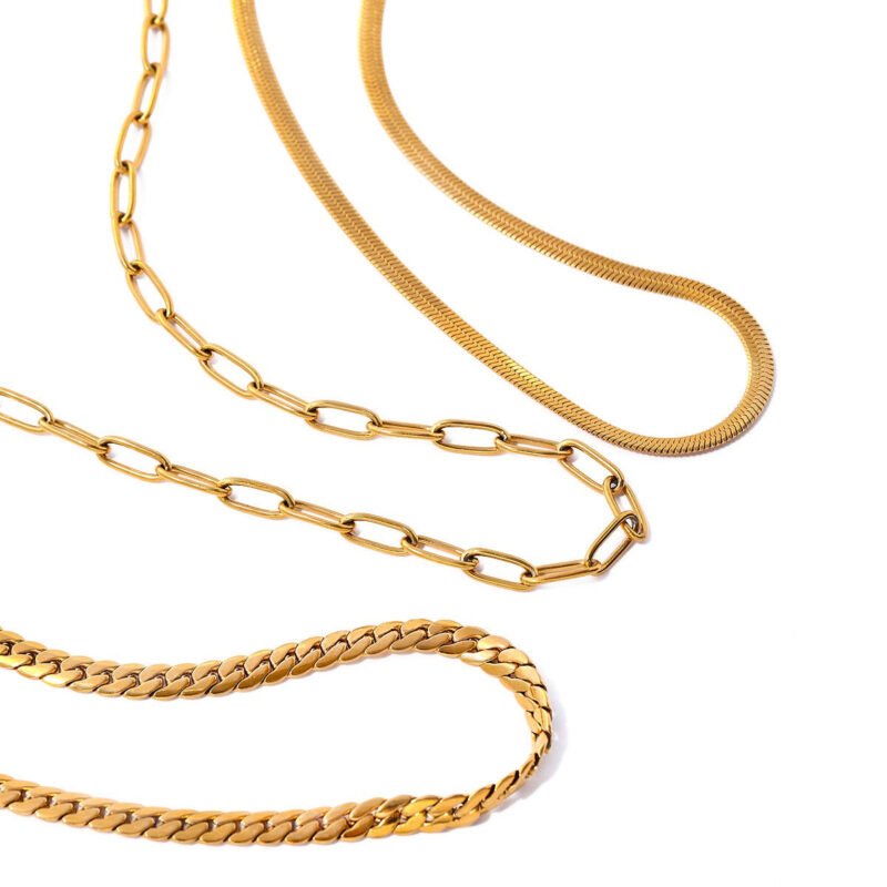 18K gold classic retro chain design light luxury style necklace - Image 4