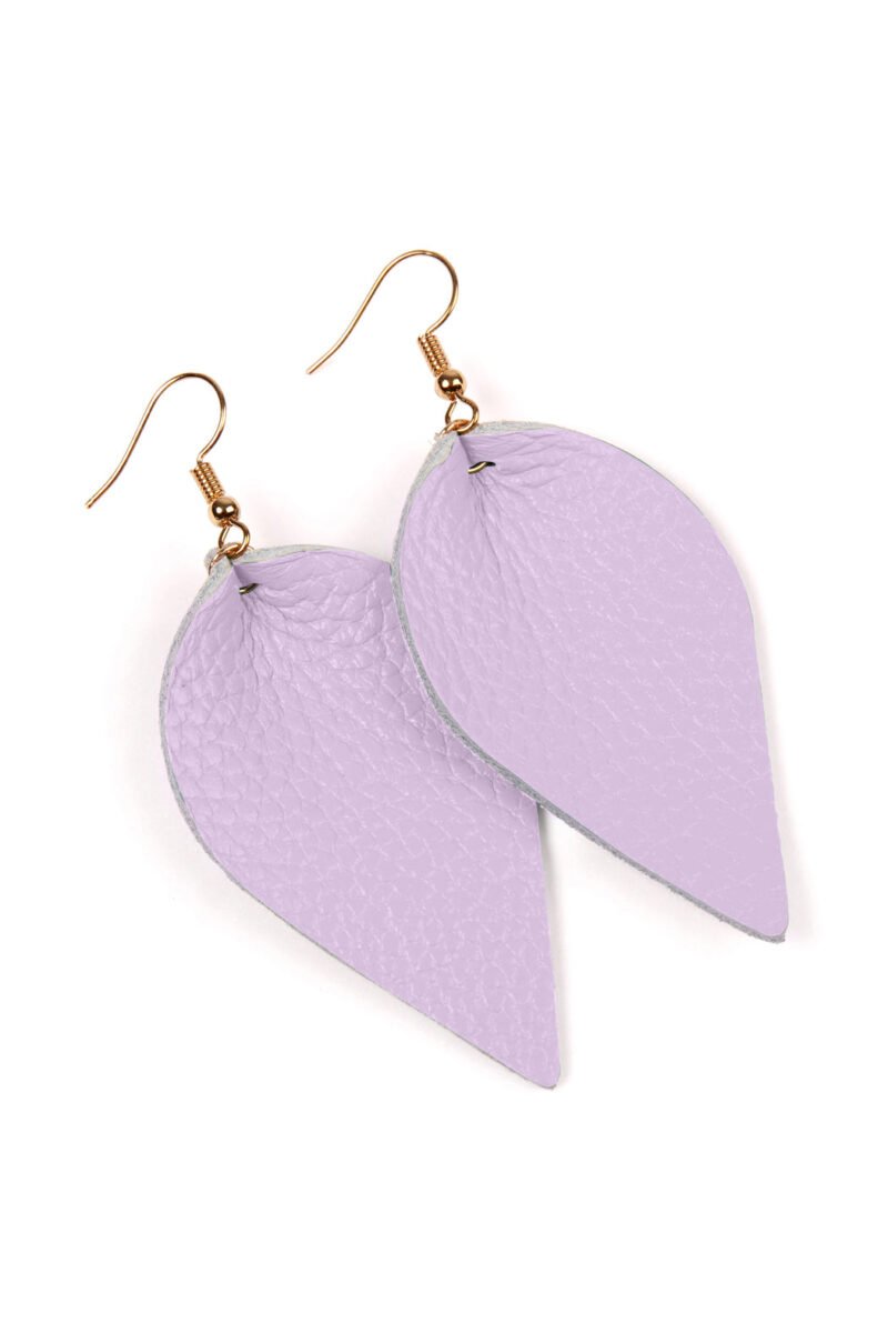 Teardrop Shape Pinched Leather Earrings - Image 29