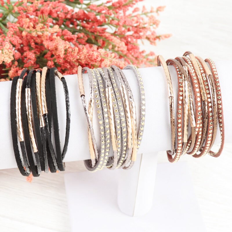 Multiline Leather Magnetic Bracelet - Image 8