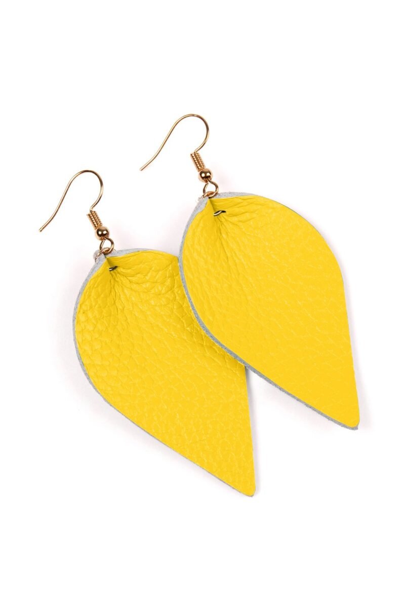 Teardrop Shape Pinched Leather Earrings - Image 44