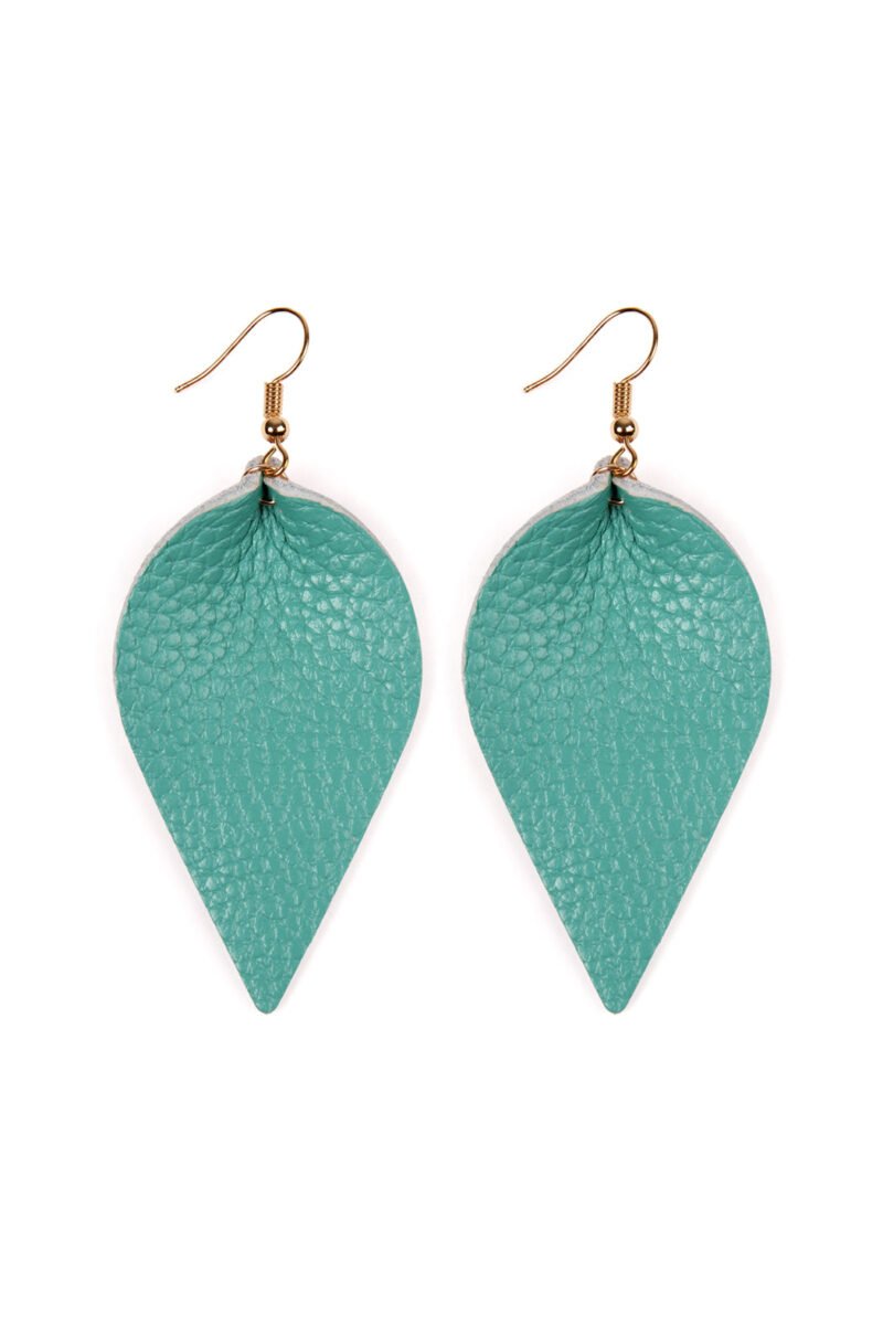 Teardrop Shape Pinched Leather Earrings - Image 36