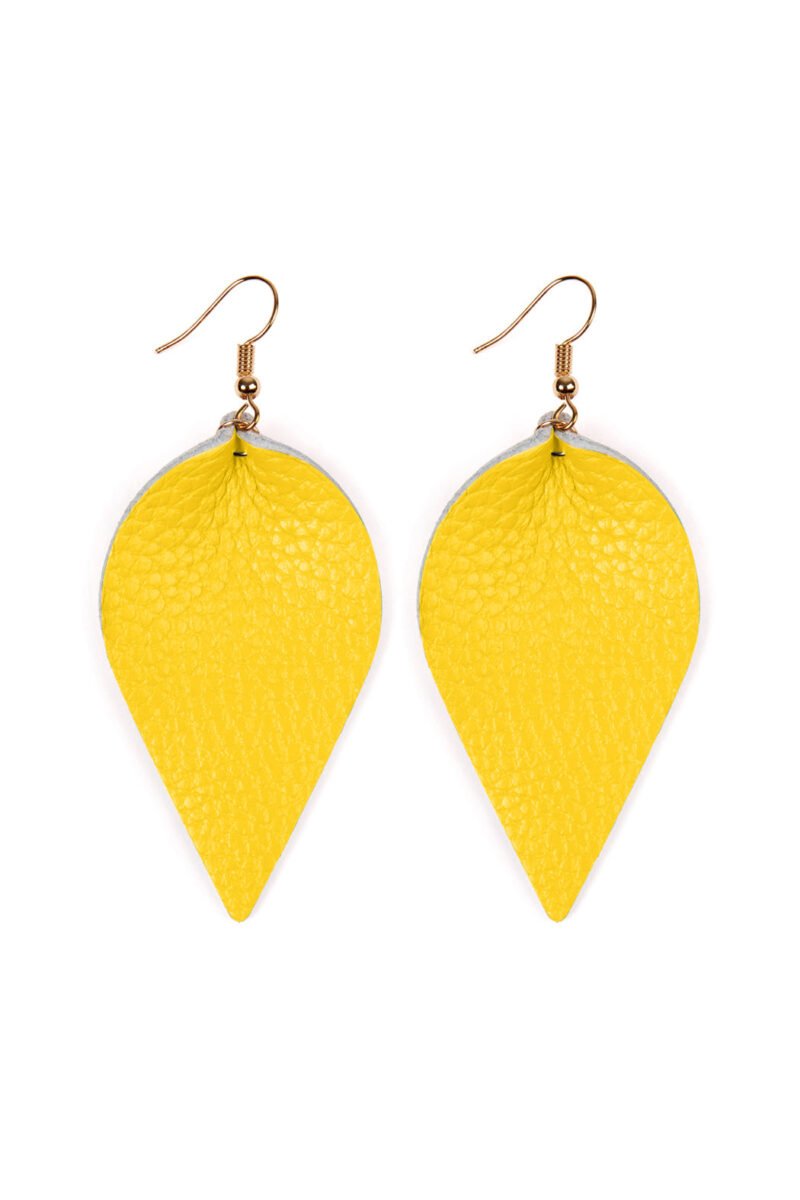 Teardrop Shape Pinched Leather Earrings - Image 38
