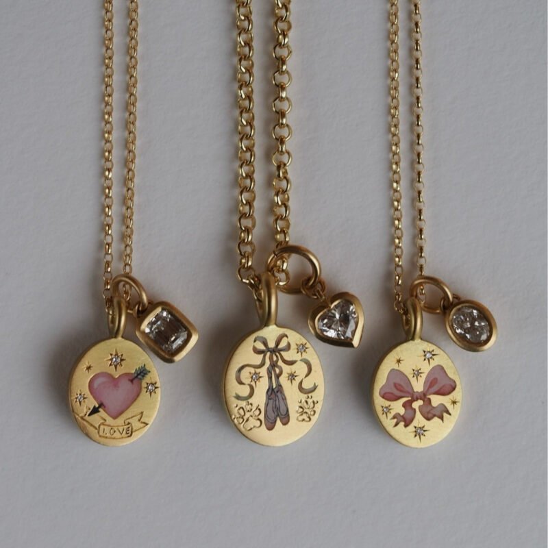 18K gold inlaid zircon with pattern design trendy personality necklace