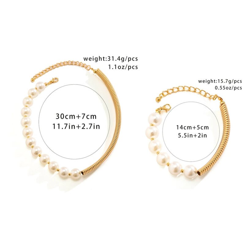 Pearl Short Choker Necklace Women Collar Wed Bridal Vintage Clavicle - Image 4