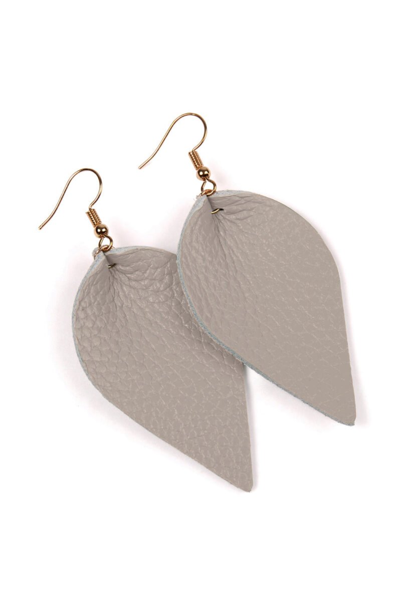 Teardrop Shape Pinched Leather Earrings - Image 25