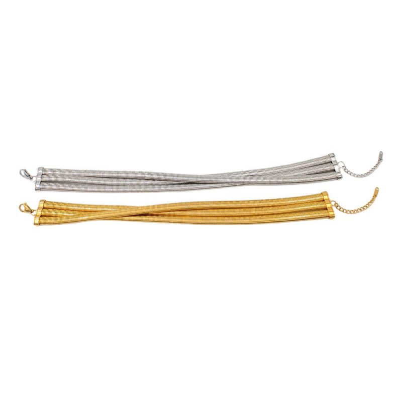 Niche high-end multi-layer choker choker stainless steel elastic snake ring - Image 4