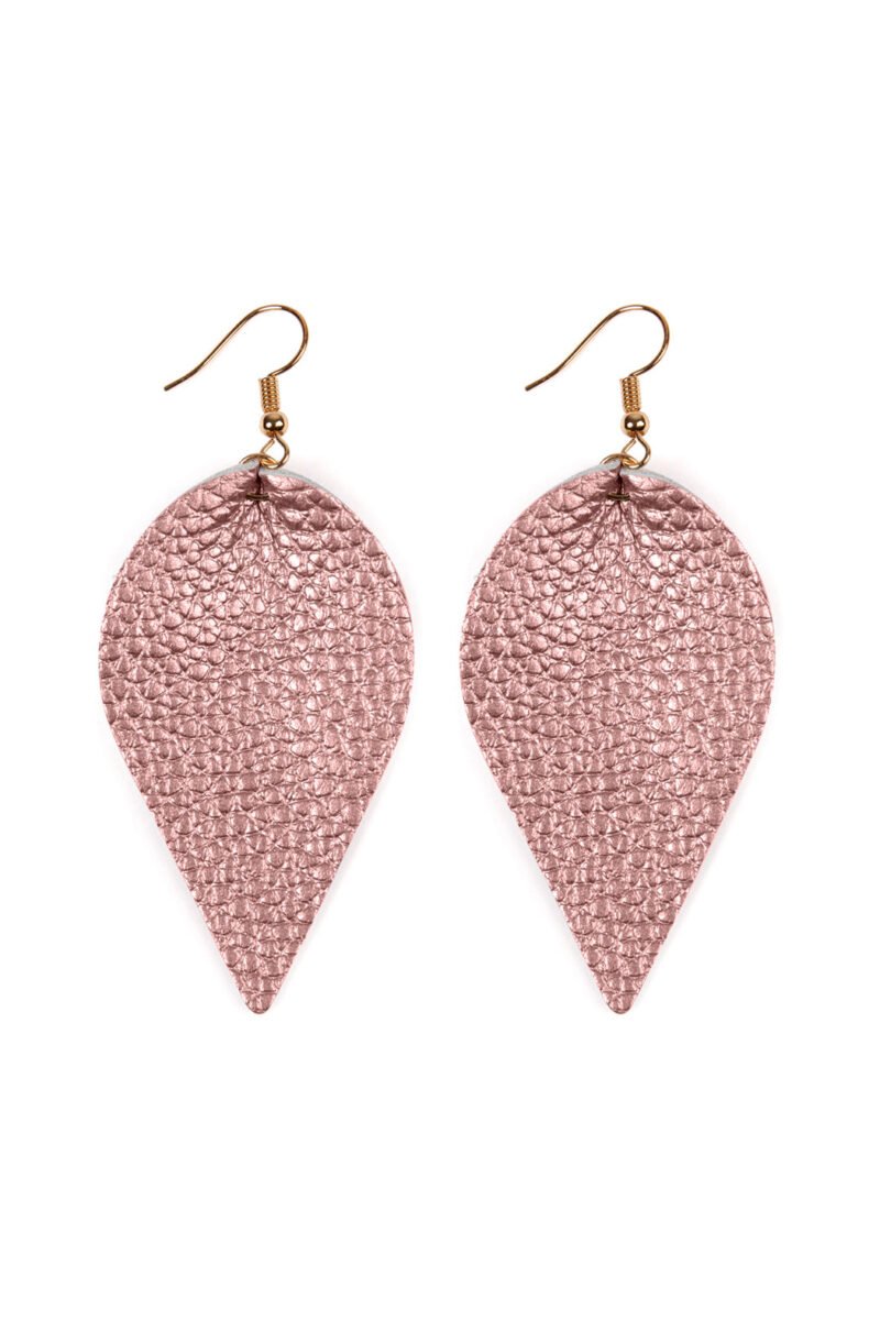 Teardrop Shape Pinched Leather Earrings - Image 30