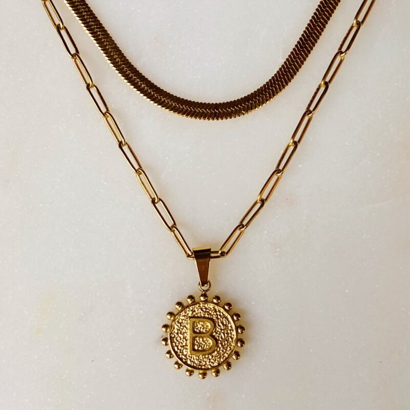 Double Chain Initial Necklace - Image 6