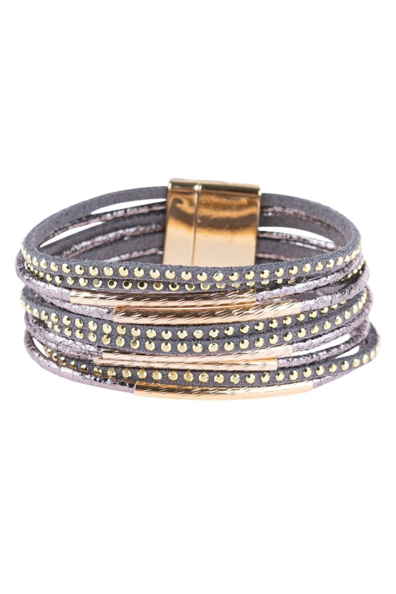 Multiline Leather Magnetic Bracelet - Image 4