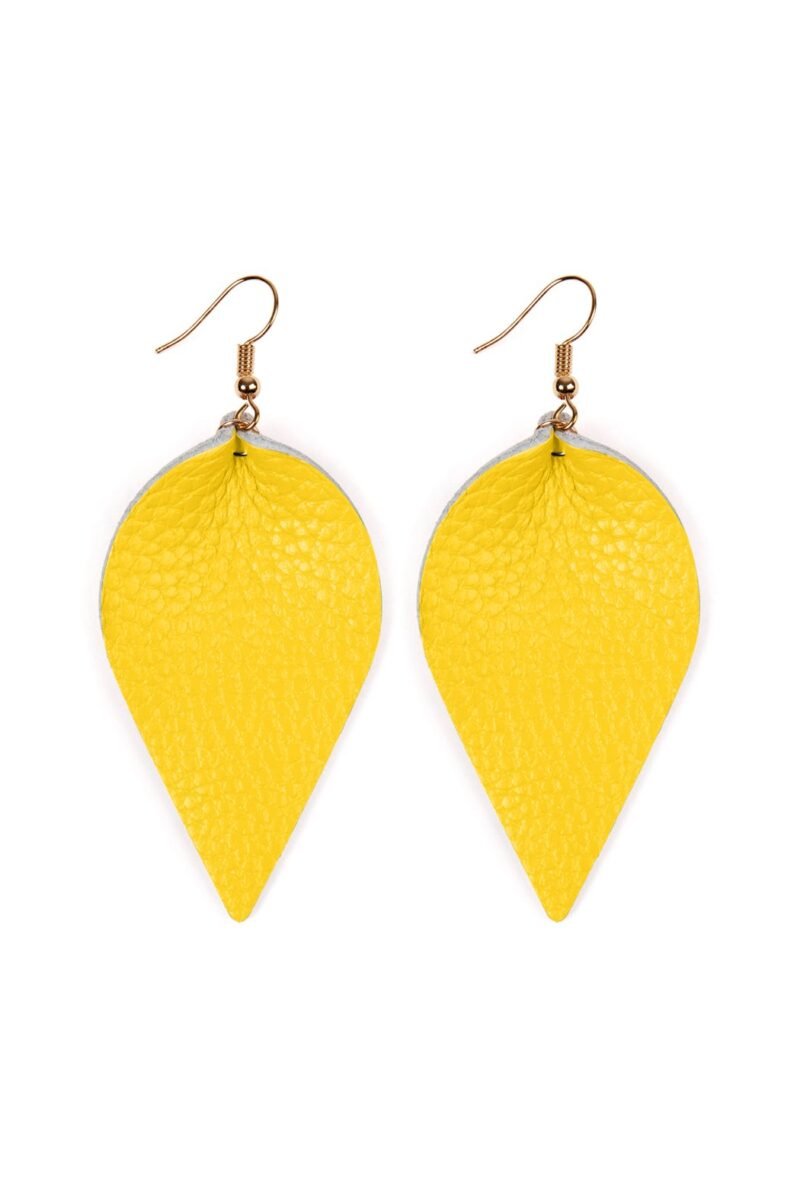 Teardrop Shape Pinched Leather Earrings - Image 43