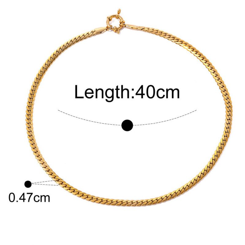 18K gold classic retro chain design light luxury style necklace - Image 8