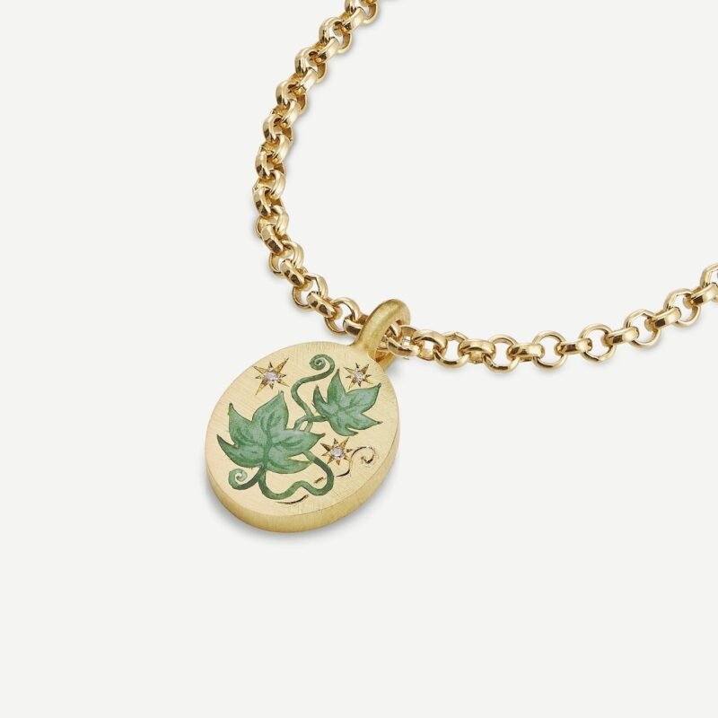 18K gold inlaid zircon with pattern design trendy personality necklace - Image 8