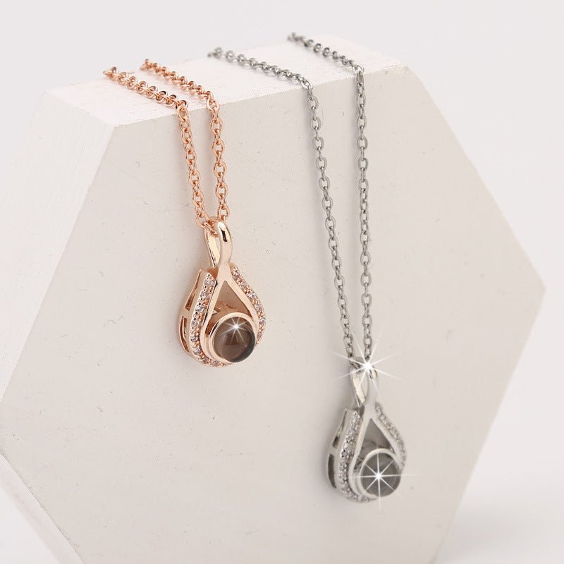 Waterdrop shaped fashion projection necklace - Image 2