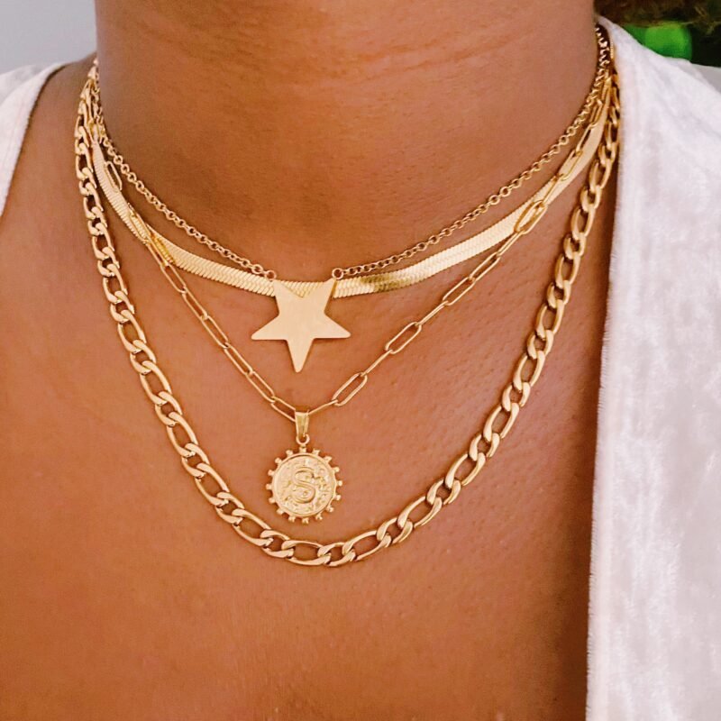Double Chain Initial Necklace - Image 10