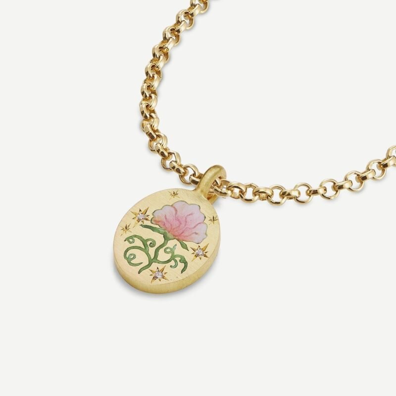 18K gold inlaid zircon with pattern design trendy personality necklace - Image 9