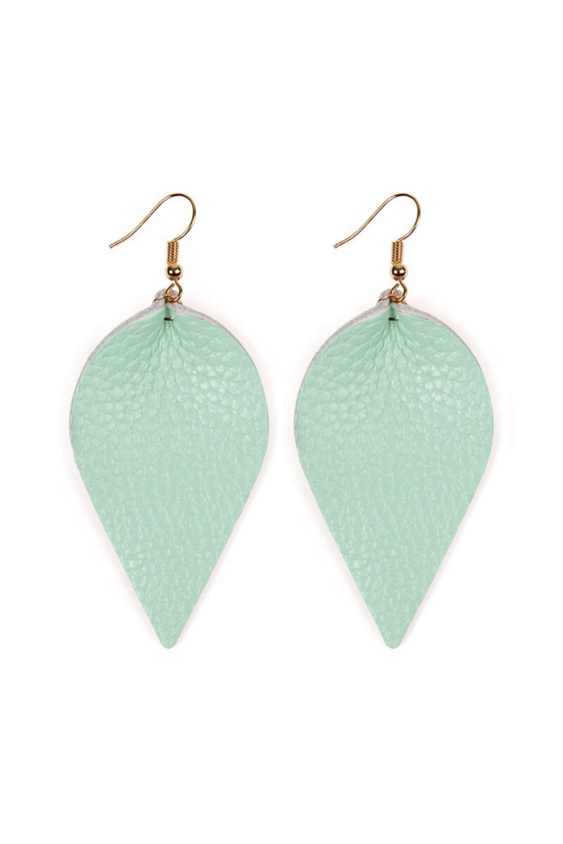 Teardrop Shape Pinched Leather Earrings - Image 26