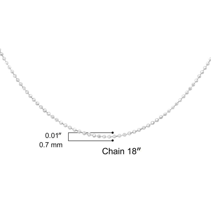 .925 Sterling Silver 0.7mm Slim and Dainty Unisex 18" Inch Ball Bead Chain Necklace - Image 6