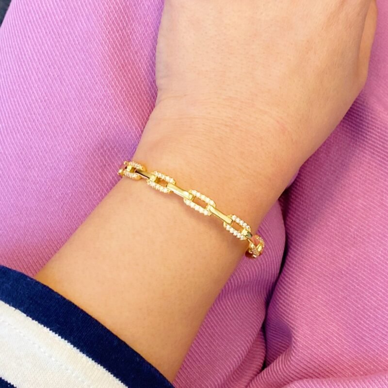 Alternatively Linked Open Bangle Bracelet - Image 3