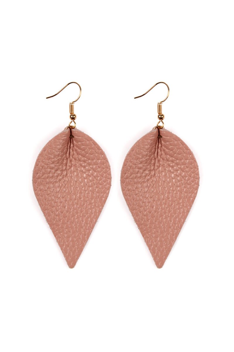 Teardrop Shape Pinched Leather Earrings - Image 19
