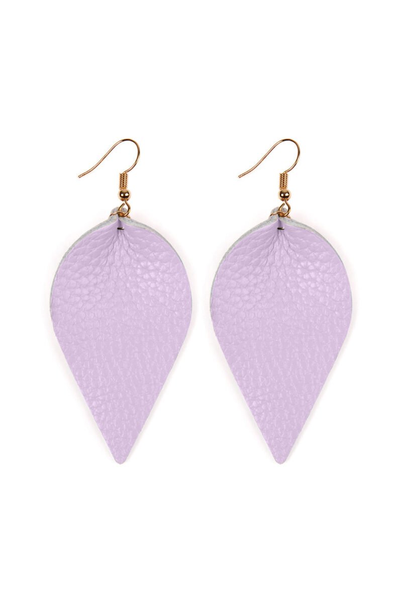 Teardrop Shape Pinched Leather Earrings - Image 28