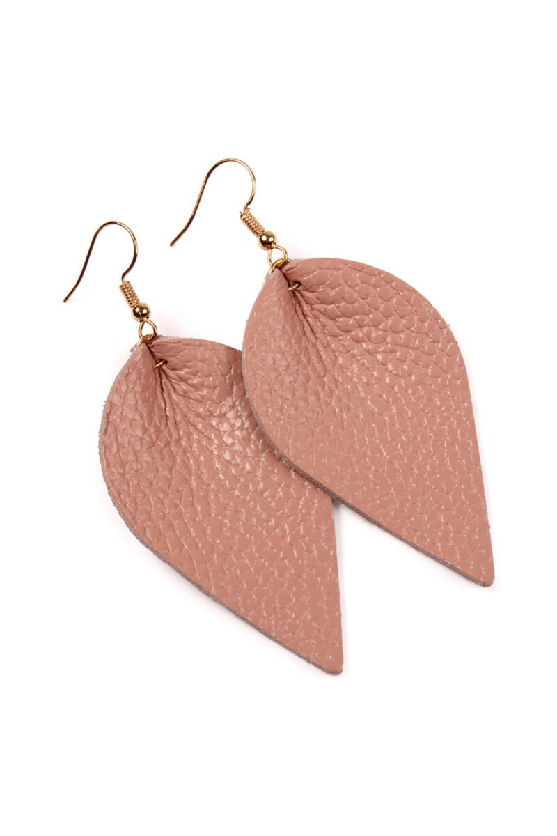 Teardrop Shape Pinched Leather Earrings - Image 21