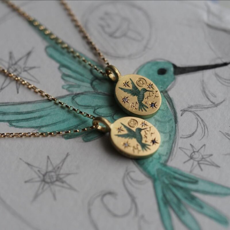 18K gold inlaid zircon with pattern design trendy personality necklace - Image 18
