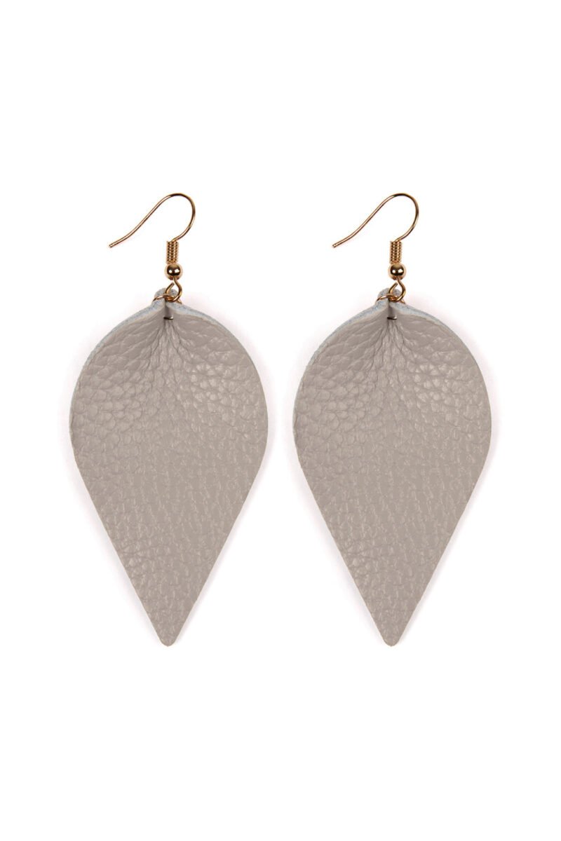 Teardrop Shape Pinched Leather Earrings - Image 24