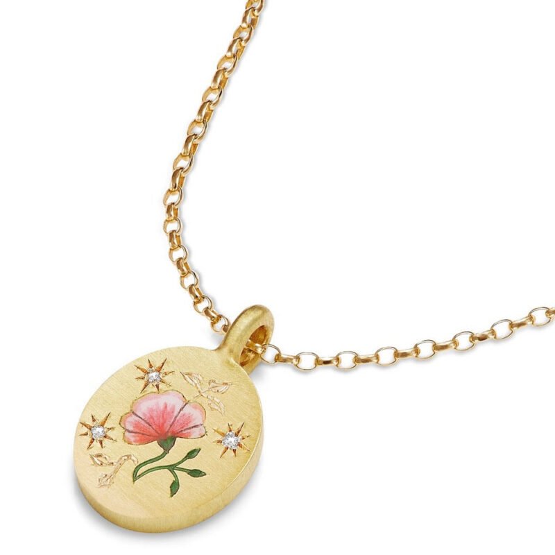 18K gold inlaid zircon with pattern design trendy personality necklace - Image 11