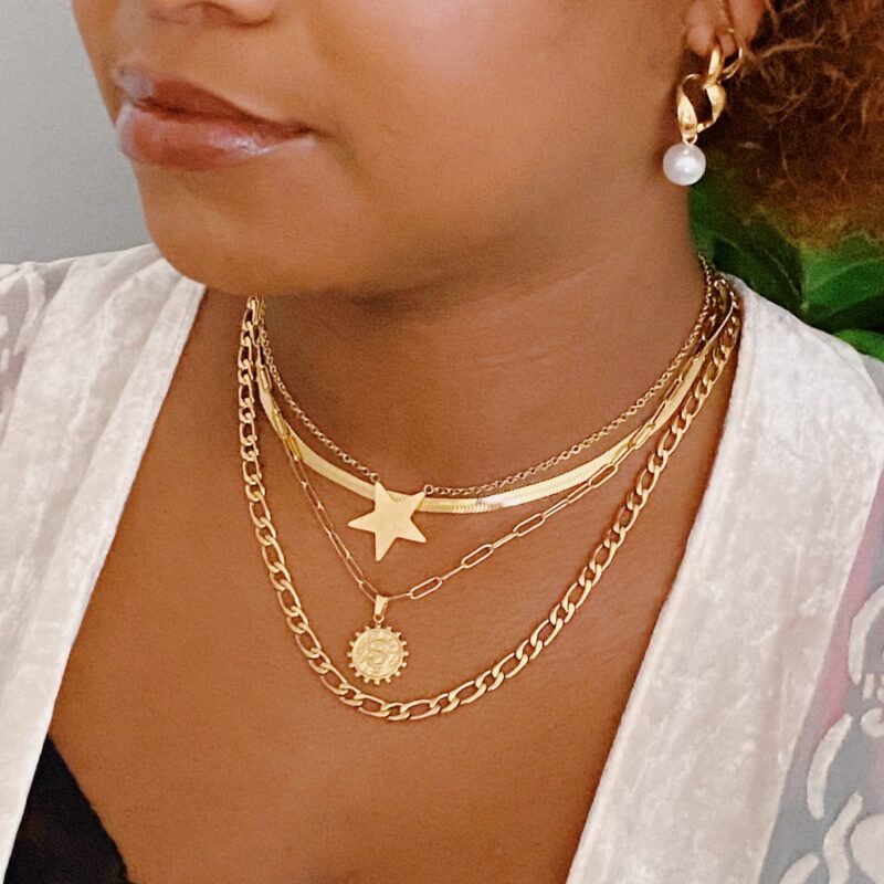 Double Chain Initial Necklace - Image 11