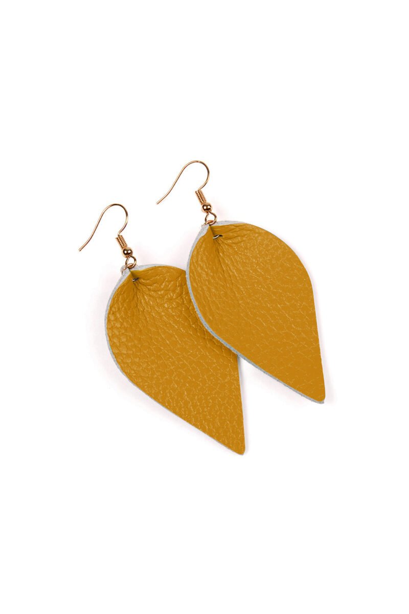 Teardrop Shape Pinched Leather Earrings - Image 33