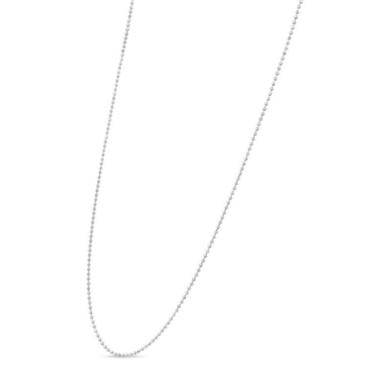 .925 Sterling Silver 0.7mm Slim and Dainty Unisex 18" Inch Ball Bead Chain Necklace - Image 2
