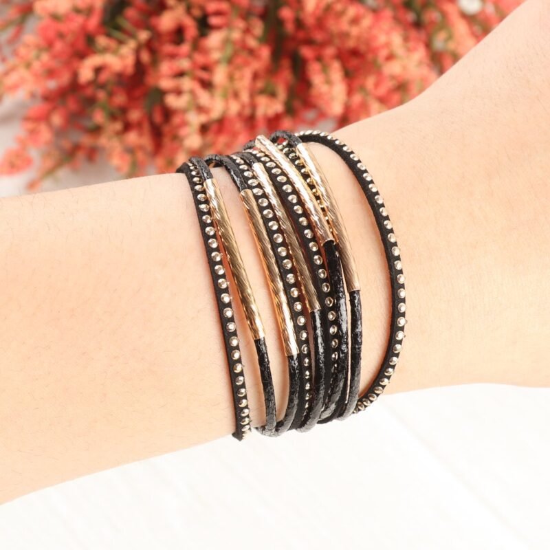 Multiline Leather Magnetic Bracelet - Image 14
