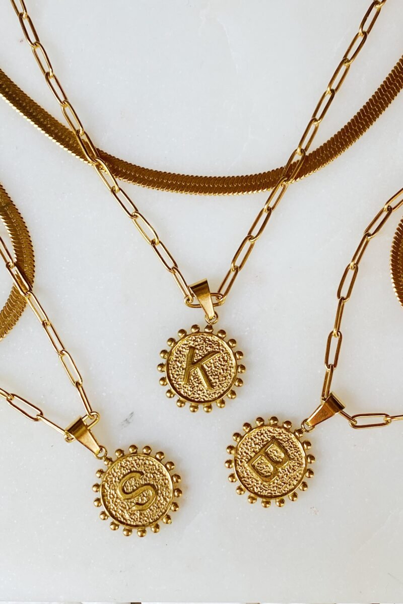 Double Chain Initial Necklace - Image 2